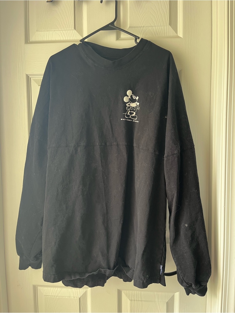 Disney Black Long Sleeve Tee with Small Mickey Graphic
